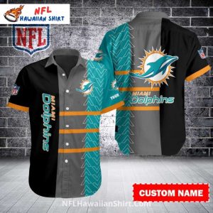 Miami Dolphins Aloha Shirt Half-Black Modern Geometric Style