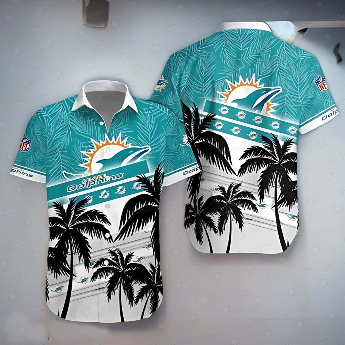 Miami Dolphins Hawaiian Shirt BluePalm Paradise Design 673234
