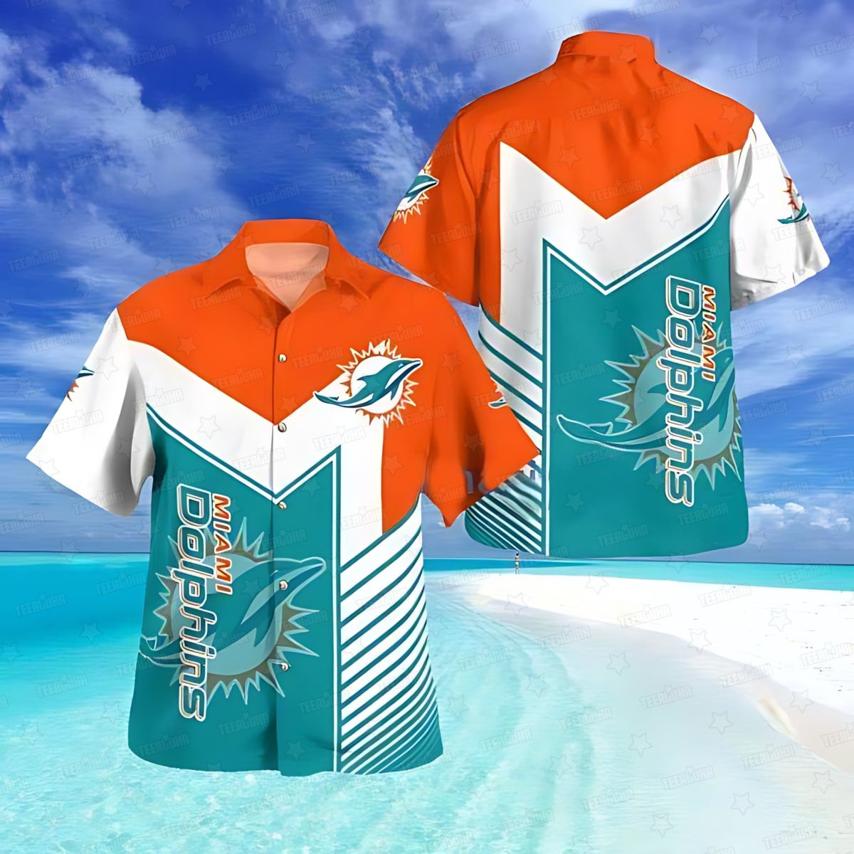 Miami Dolphins Hawaiian Shirt Chevron Champion Design 486532