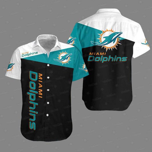 Miami Dolphins Hawaiian Shirt Classic Block Design by