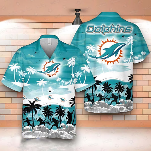 Miami Dolphins Hawaiian Shirt Coastal Breeze Design 113479