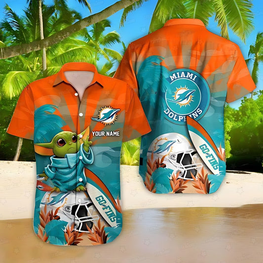 Miami Dolphins Hawaiian Shirt Galactic Fan Design 337707