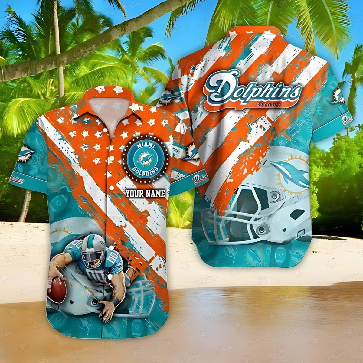 Miami Dolphins Hawaiian Shirt Gridiron Patriot Design 128349