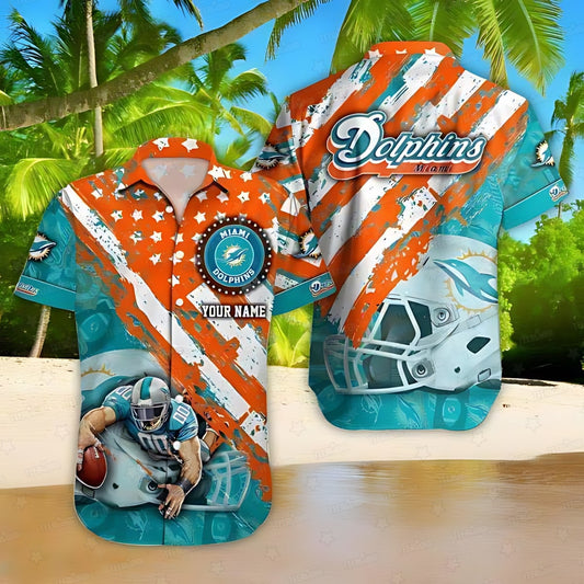 Miami Dolphins Hawaiian Shirt Gridiron Patriot Design 128349