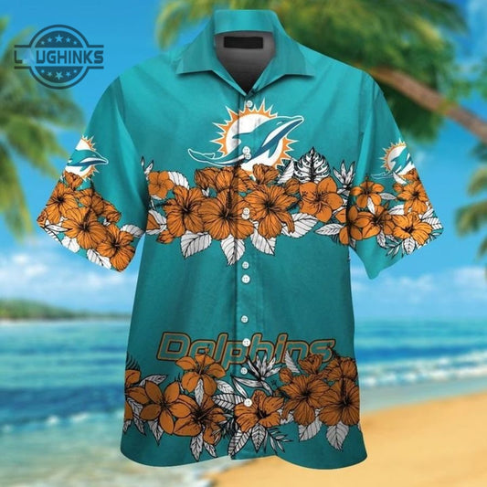 Miami Dolphins Hawaiian Shirt And Shorts Miami Dolphins Shirt Mens Miami Dolphins Shorts Miami Dolphins Vintage Shorts NEW