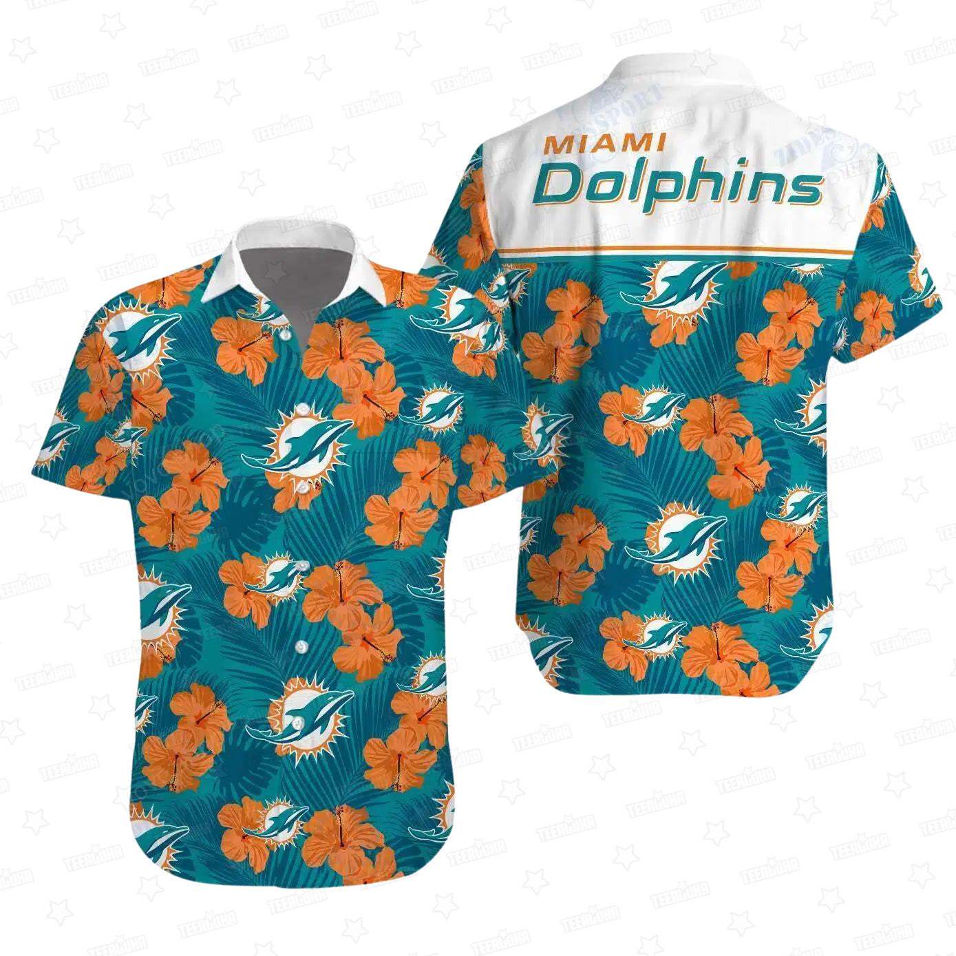 Miami Dolphins Hawaiian Shirt Hibiscus Paradise Design 460137