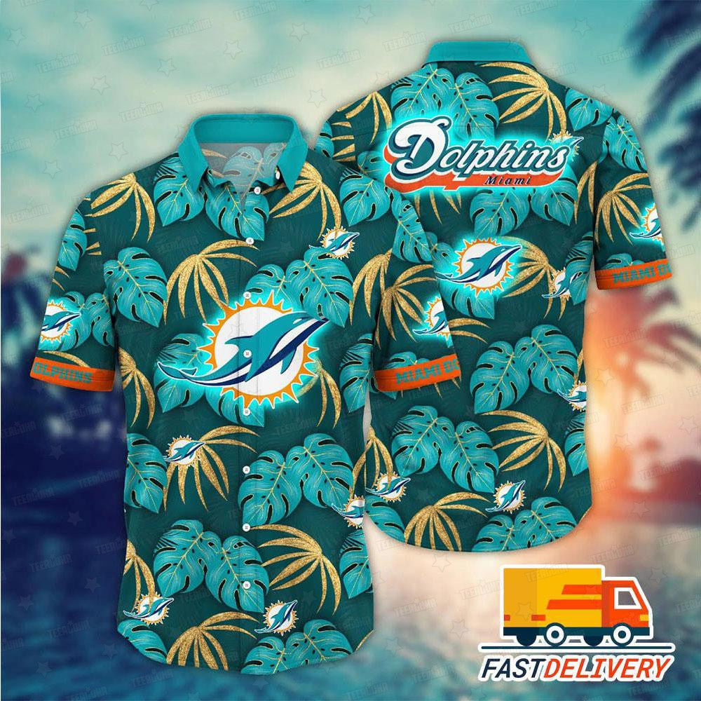 Miami Dolphins Hawaiian Shirt Leafy Island Vibes 109546