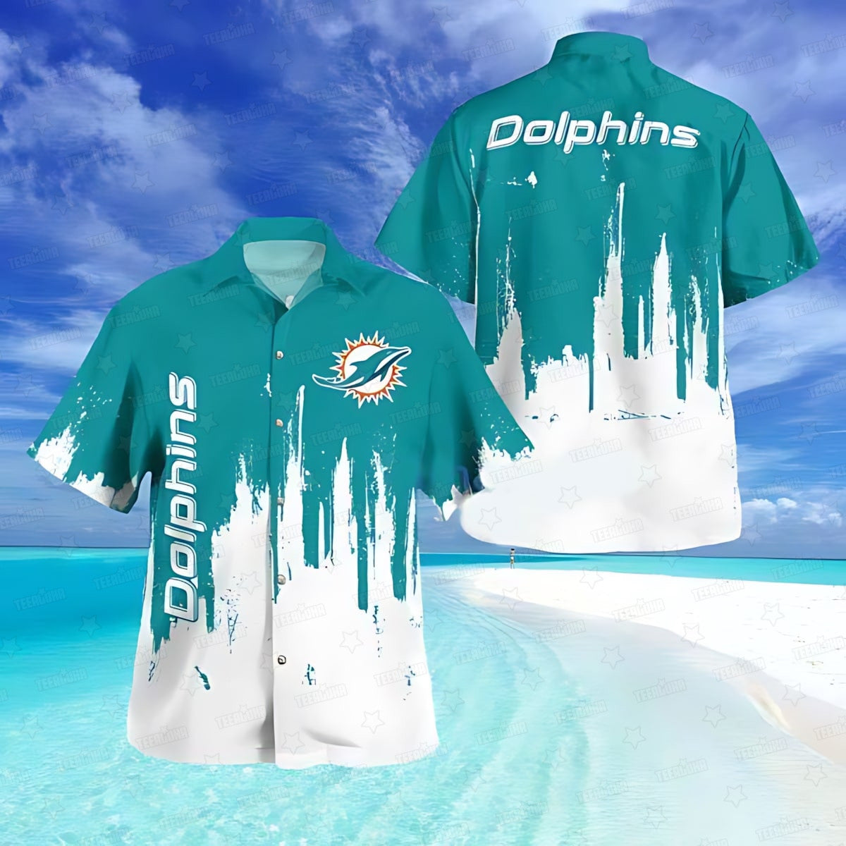 Miami Dolphins Hawaiian Shirt Oceanic Brush Design 327999