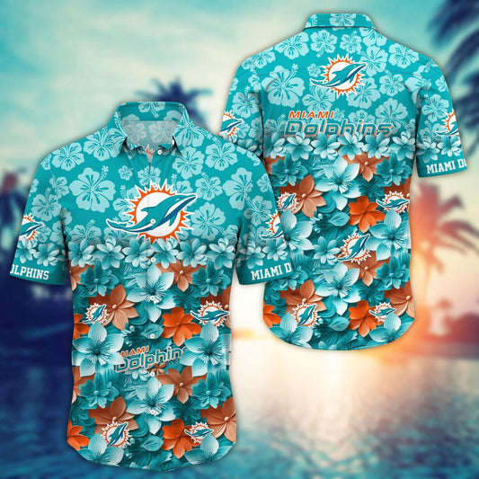 Miami Dolphins Hawaiian Shirt Paradise Bloom Design 330904