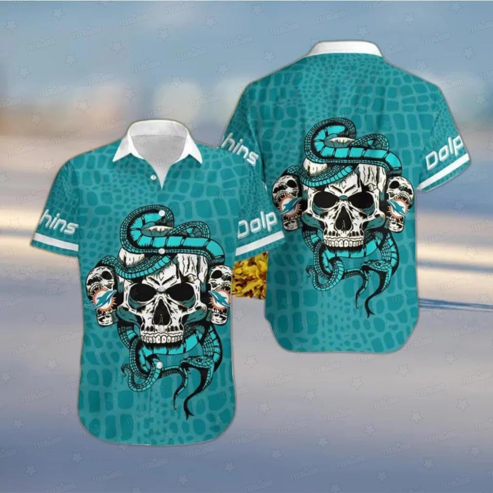 Miami Dolphins Hawaiian Shirt with Snake Skull Octopus Design 785763