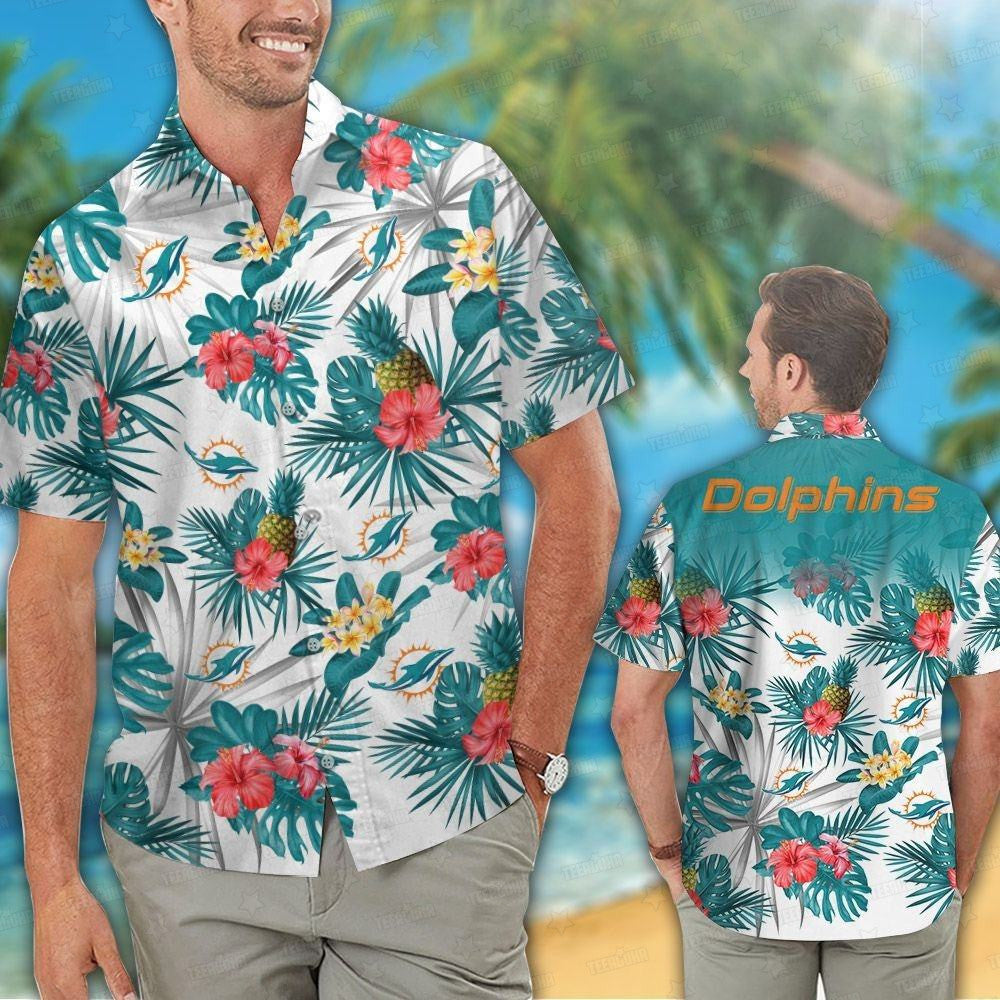 Miami Dolphins Hawaiian Shirt Tropical Blossom Design 468242