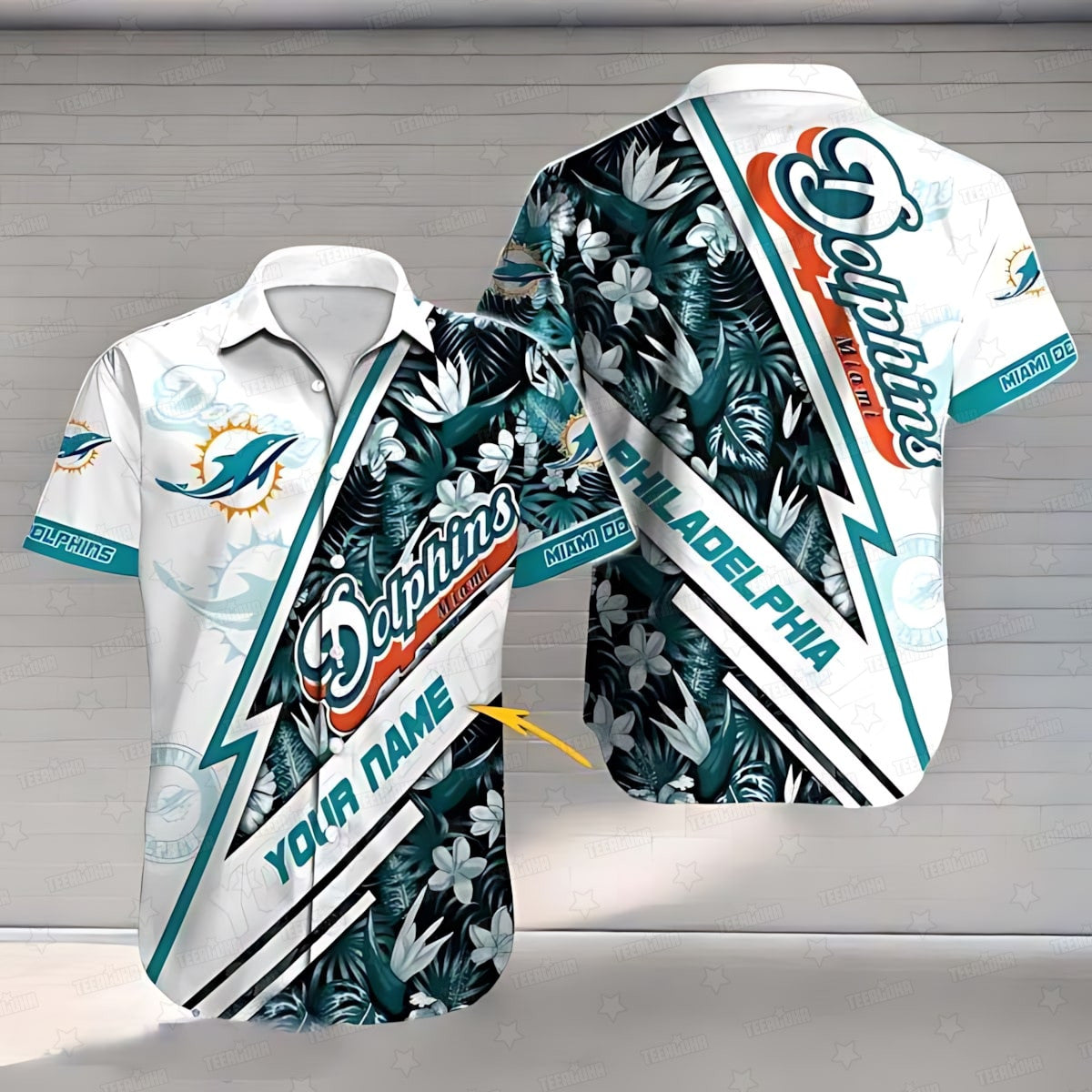Miami Dolphins Hawaiian Shirt Tropical Bolt Design 241079