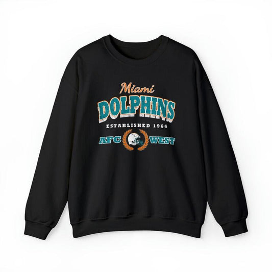 Miami Dolphins Vintage Football Crewneck Sweatshirt