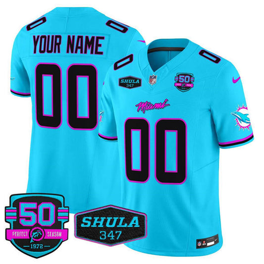 Miami Dolphins Active Player Custom Aqua F.U.S.E. 'Miami Vice' With 347 Shula Style 1