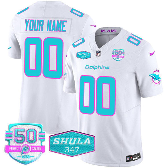 Miami Dolphins Active Player Custom White F.U.S.E. 'Miami Vice' With 347 Shula