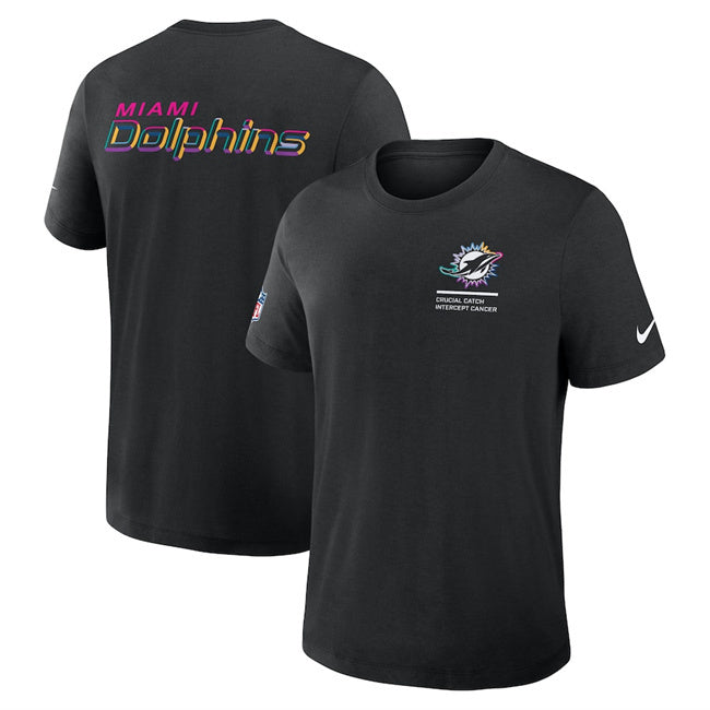 Miami Dolphins Black 2025 Crucial Catch Tri-Blend Dri-FIT T-Shirt