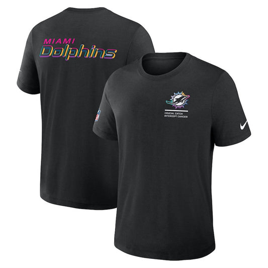 Miami Dolphins Black 2025 Crucial Catch Tri-Blend Dri-FIT T-Shirt