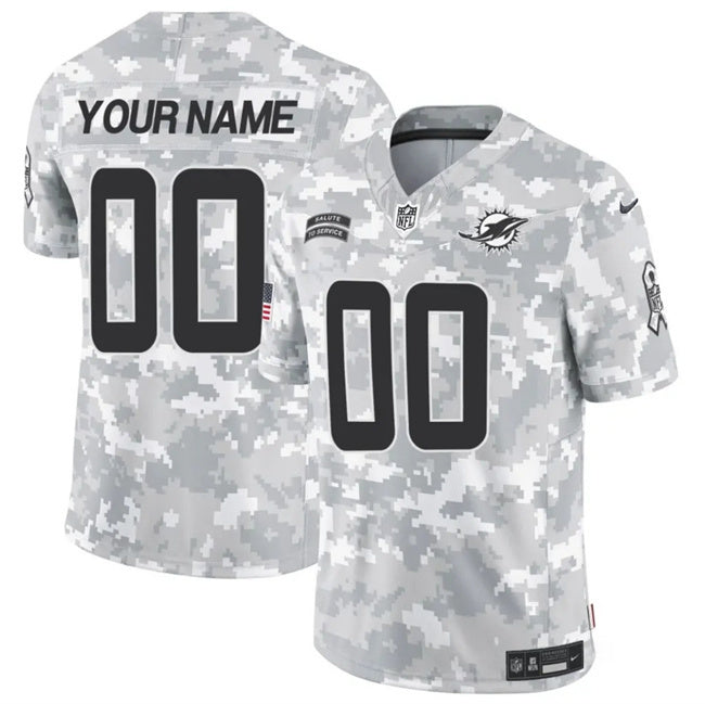 Miami Dolphins Customized 2024 F.U.S.E Arctic Camo Salute to Service Limited