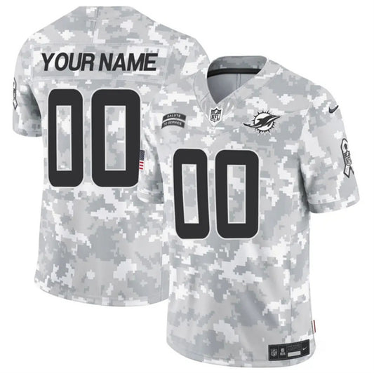 Miami Dolphins Customized 2024 F.U.S.E Arctic Camo Salute to Service Limited