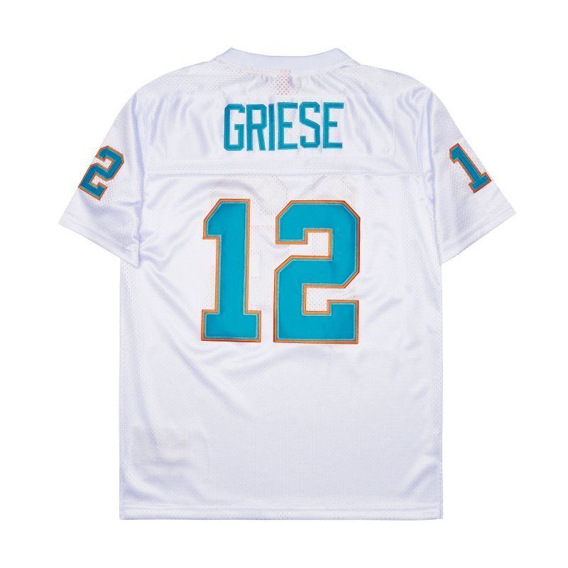 Miami Dolphins #12 Bob Griese Dolphins 12 White 1972 Retro Style 1
