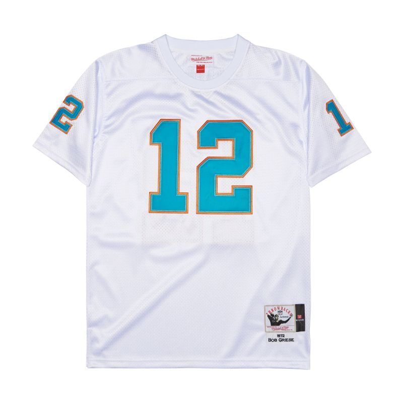 Miami Dolphins #12 Bob Griese Dolphins 12 White 1972 Retro Style 2