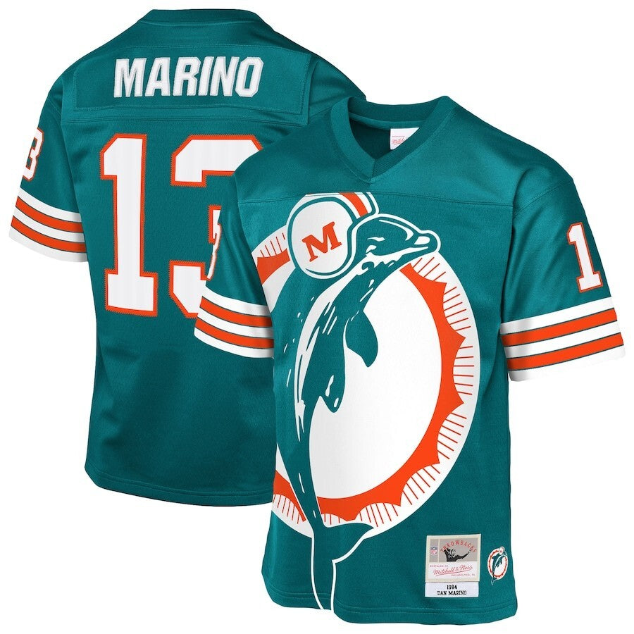 Miami Dolphins #13 Dan Marino Mitchell & Ness 1984 Throwback Fashion Jersey - Aqua