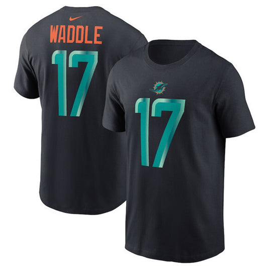 Miami Dolphins #17 Jaylen Waddle Black 2025 Rivalries Collection Player Name & Style 1