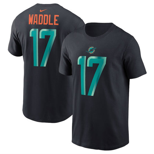 Miami Dolphins #17 Jaylen Waddle Black 2025 Rivalries Collection Player Name & Style 2