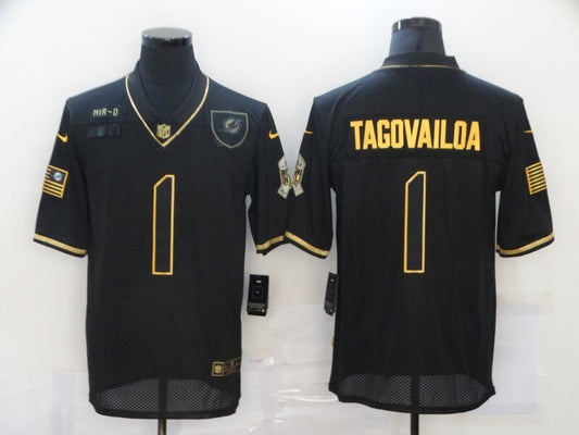Miami Dolphins #1 Tua Tagovailoa 20 Salute Retro Gold 707