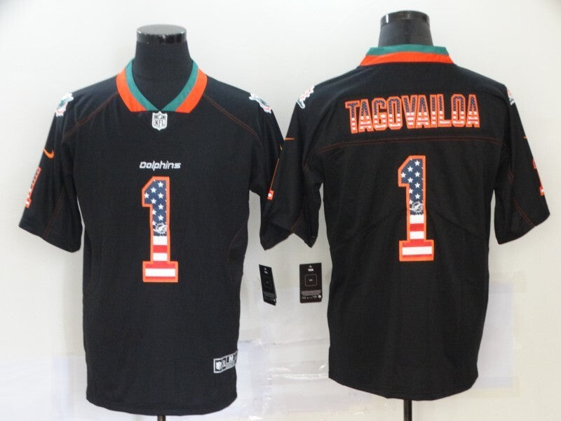 Miami Dolphins #1 Tua Tagovailoa Black Adult 051