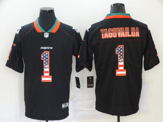 Miami Dolphins #1 Tua Tagovailoa Black Adult 051