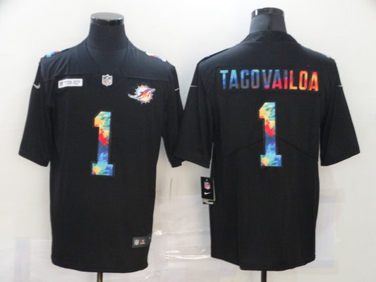 Miami Dolphins #1 Tua Tagovailoa Black Rainbow 056