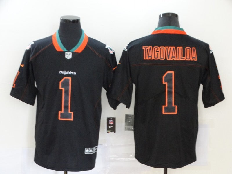 Miami Dolphins #1 Tua Tagovailoa Lights Out Adult 050