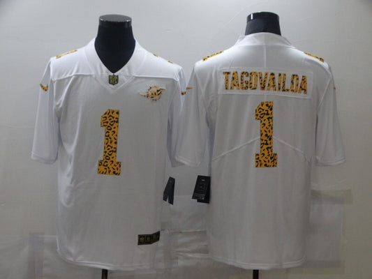 Miami Dolphins #1 Tua Tagovailoa White Leopard Print 153
