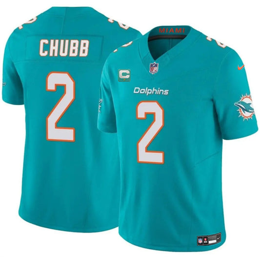Miami Dolphins #2 Bradley Chubb Aqua 2025 F.U.S.E. With 1-Star C Patch Vapor Limited