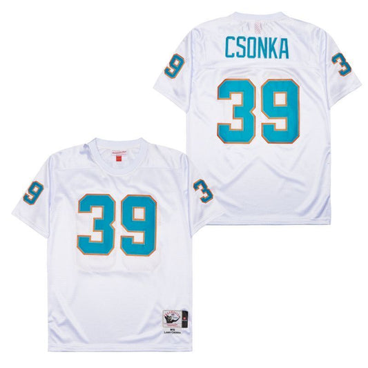 Miami Dolphins #39 Larry Csonka Dolphins 39 White 1972 Retro Style 3