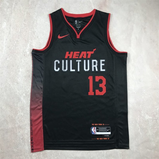 Miami Heat #13 Bam Adebayo Hot Press Heat 13 Black City s-xxl Style 2