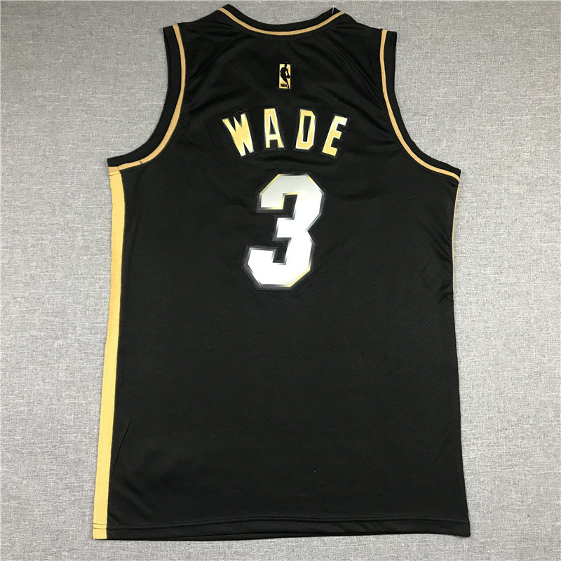 Miami Heat #3 Dwyane Wade New Heat 3 Black Gold Style 1