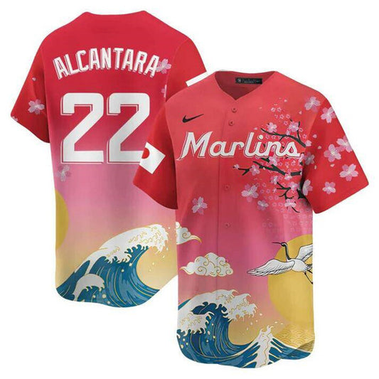 Miami Marlins #22 Sandy Alcantara Pink Japanese Heritage Night 2025 Limited