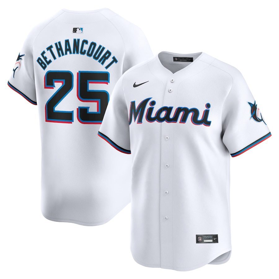 Miami Marlins #25 Christian Bethancourt Home Limited Player Jersey - White Style 1