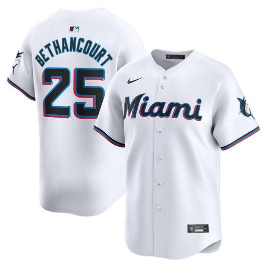 Miami Marlins #25 Christian Bethancourt Home Limited Player Jersey - White Style 1