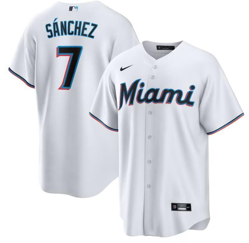 Miami Marlins #7 Jesús Sánchez Home Replica Player Jersey - White