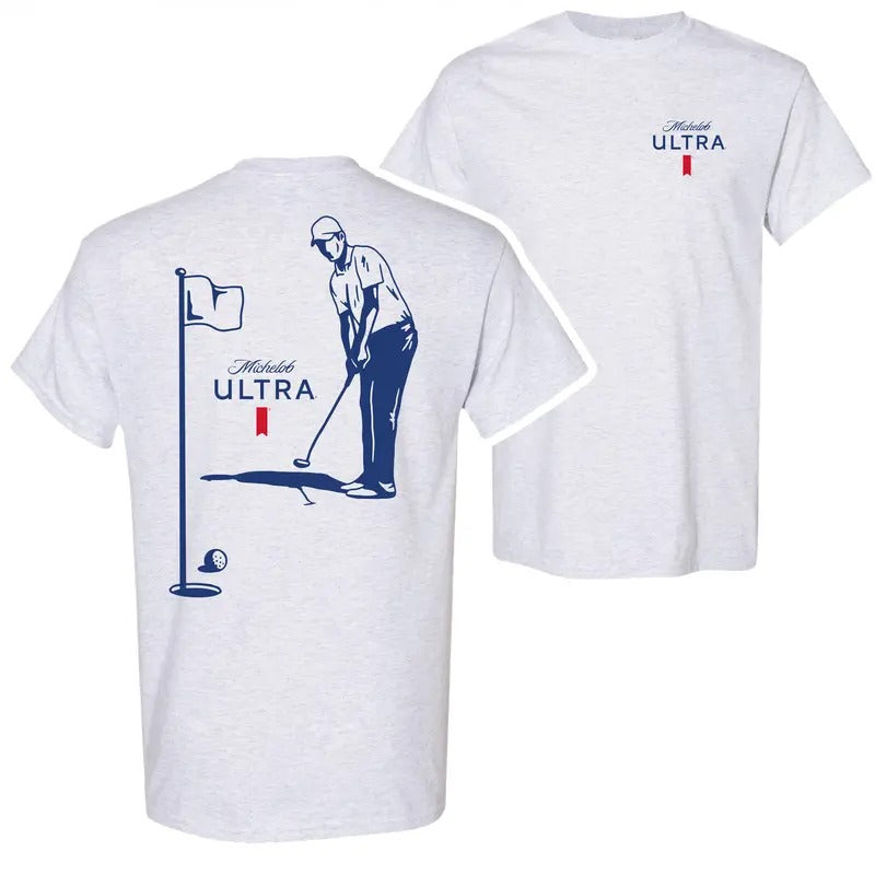 Michelob Ultra Golfing Front and Back Print T-Shirt Hoodie, Sweatshirt | InkThreadWorks.com