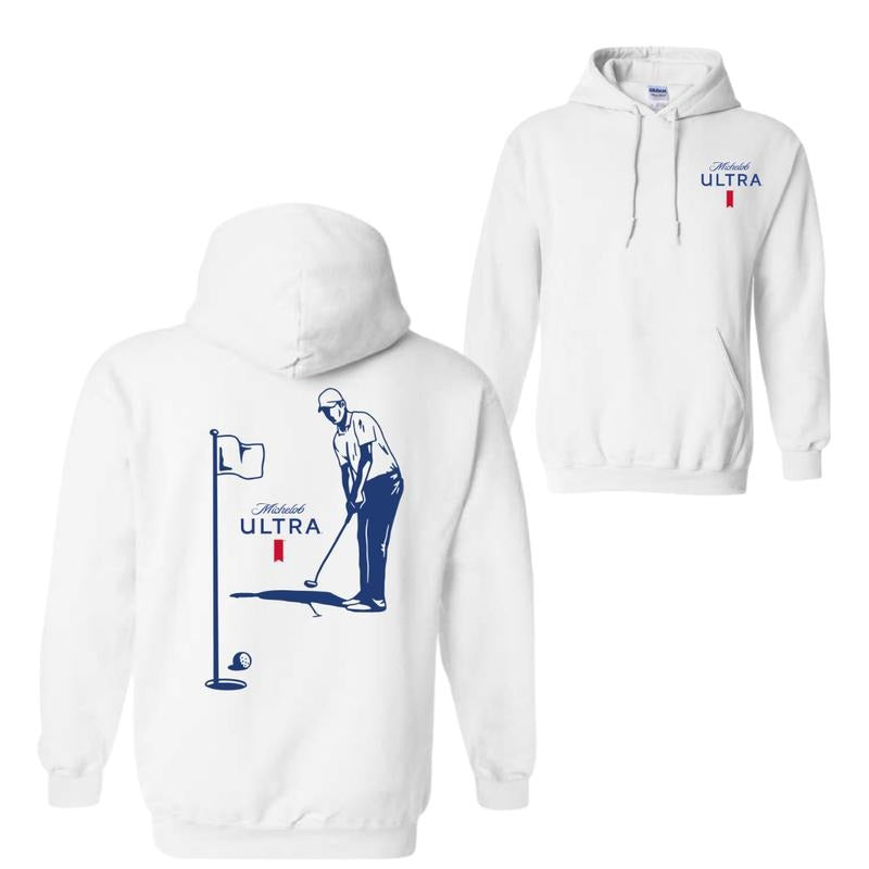 Michelob Ultra Golfing Hoodie Sweatshirt T-Shirt, 2 Side Shirt For Men, For Women | InkThreadWorks.com