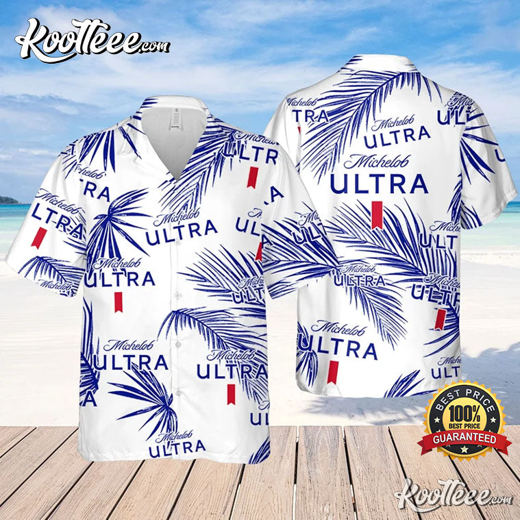 Michelob Ultra Palm Leaves Pattern Hawaiian Shirt