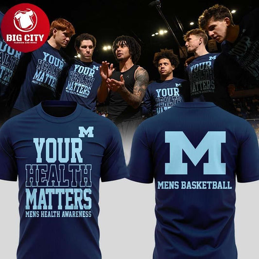 Michigan Wolverines Basketball Your Health Matter 2026 Tribute Two Sided Shirt