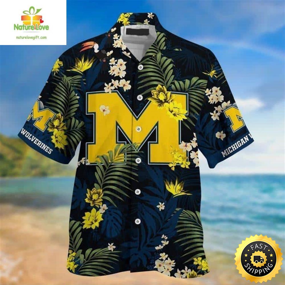 Michigan Wolverines Hawaiian Shirt Beach Gift For Sports Lovers