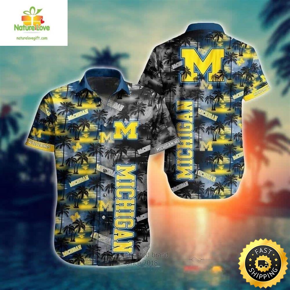 Michigan Wolverines Hawaiian Shirt Beach Pattern Summer Gift For Friend