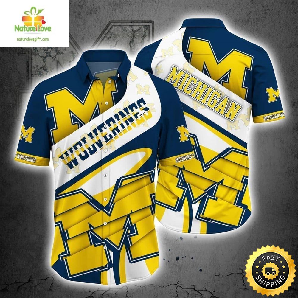 Michigan Wolverines Hawaiian Shirt Father’s Day Gift For Beach Vacation