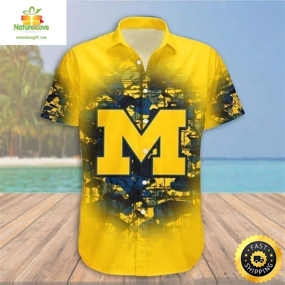 Michigan Wolverines Hawaiian Shirt Sport Gift For Beach Lovers